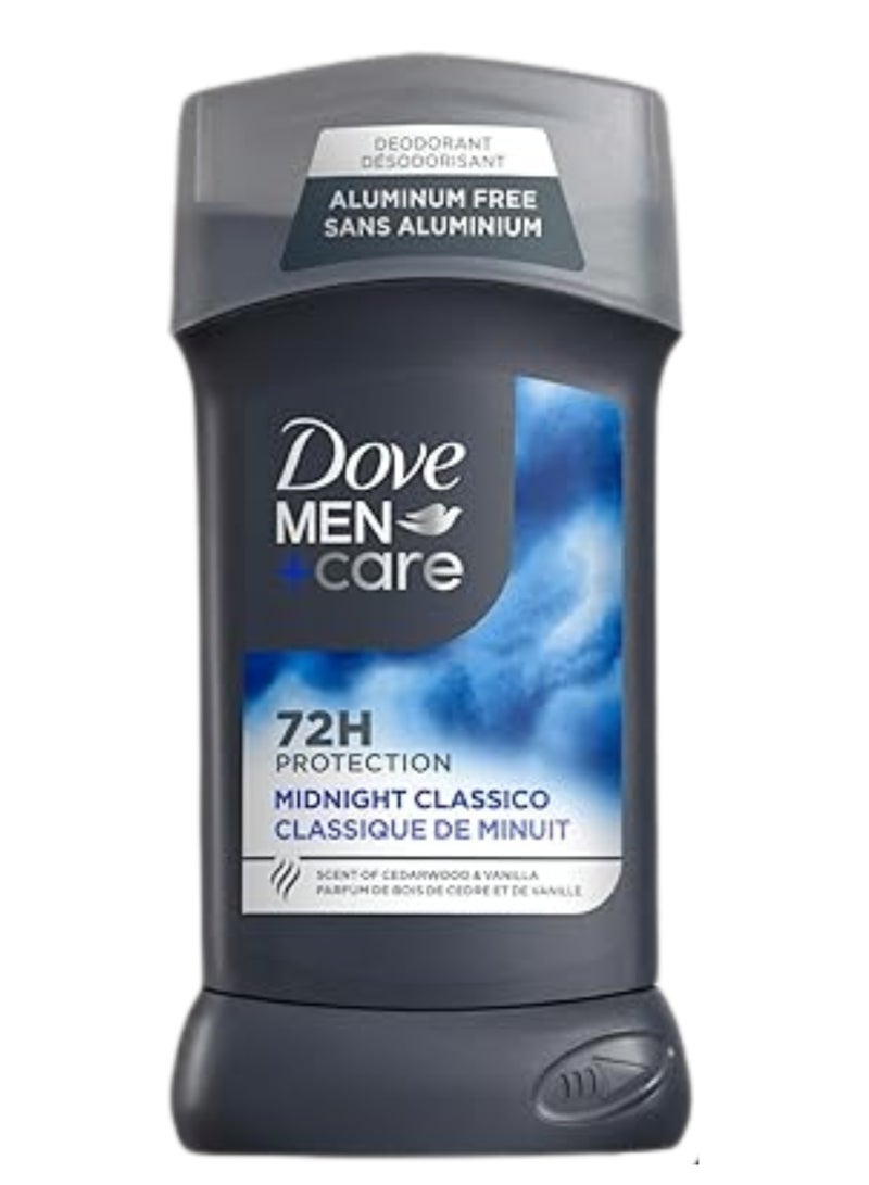 دوف مزيل عرق رجالي ستك ميدنايت كلاسيكو حماية من الروائح 72 ساعة خالي من الألومنيوم مع زيوت أساسية وربع كريم مرطب – 85 جم - Image 1